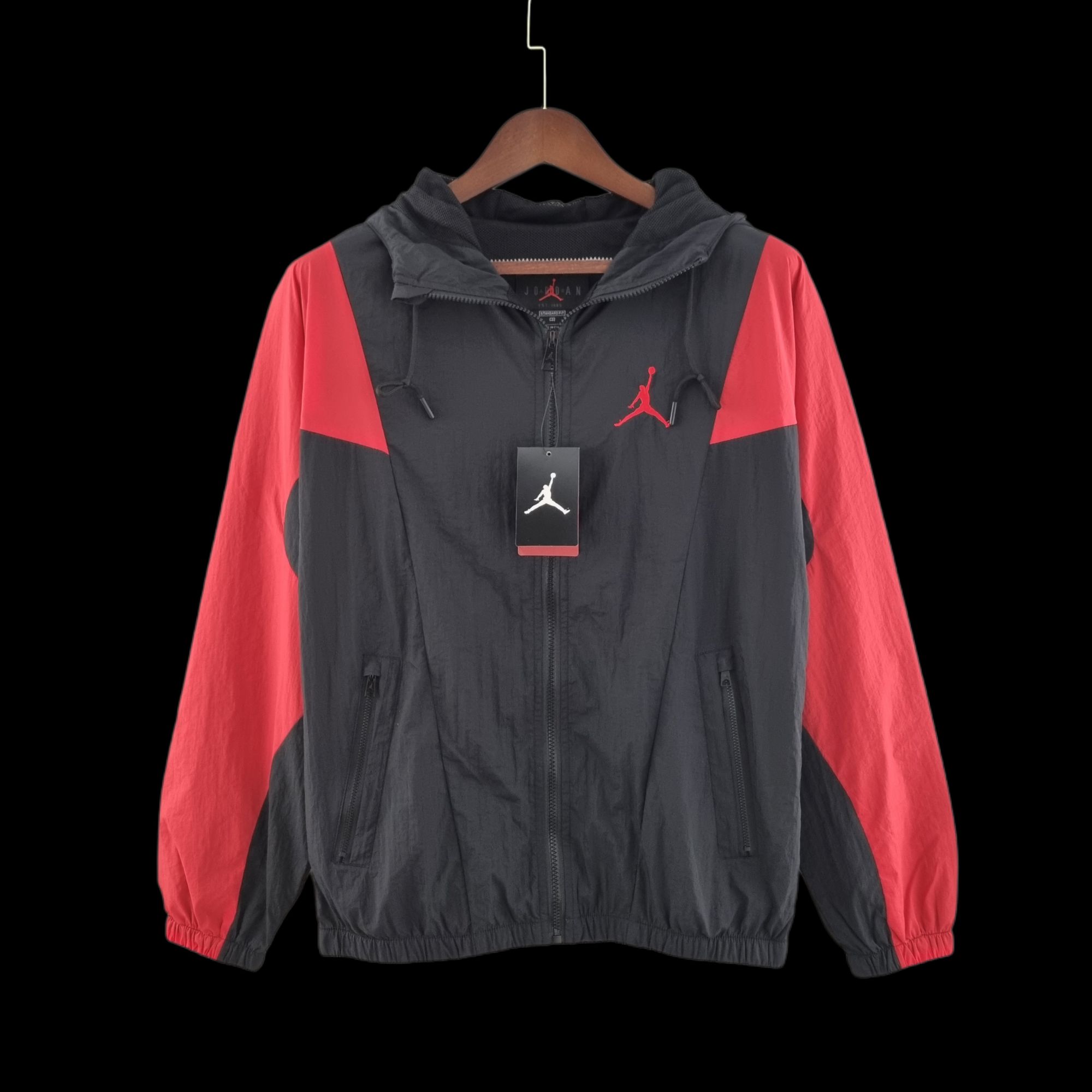 2022 Jordan Windbreaker Black and Red