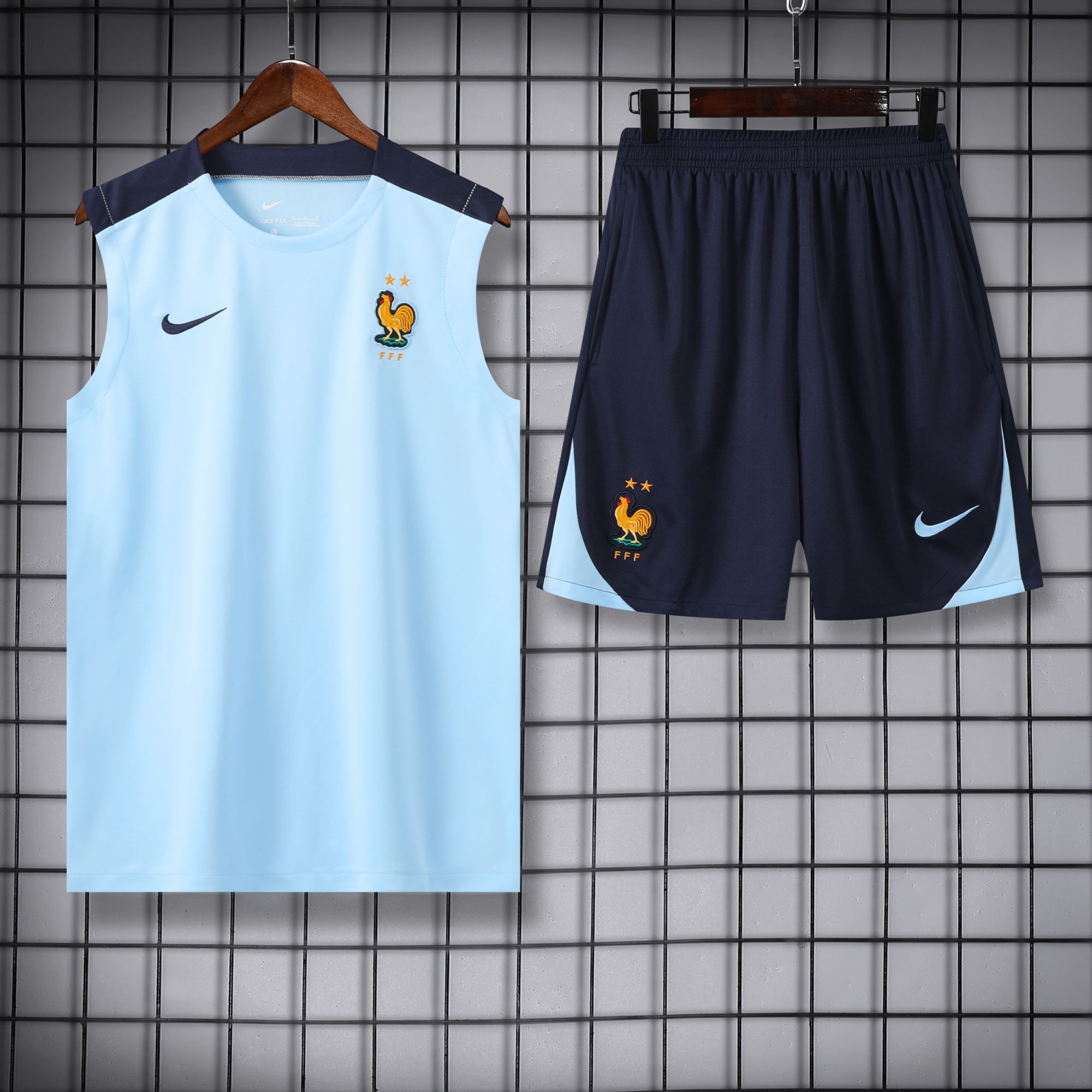 vest 24-25 France light blue training vest set vest 24-25 France light blue training vest set