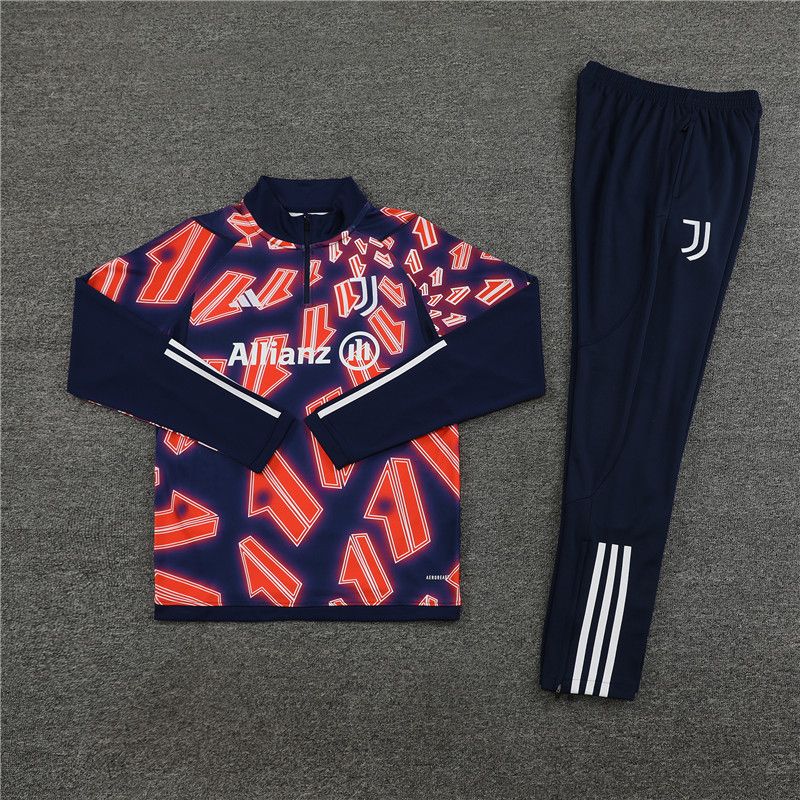 23-24 Juventus blue orange Sweater tracksuit set