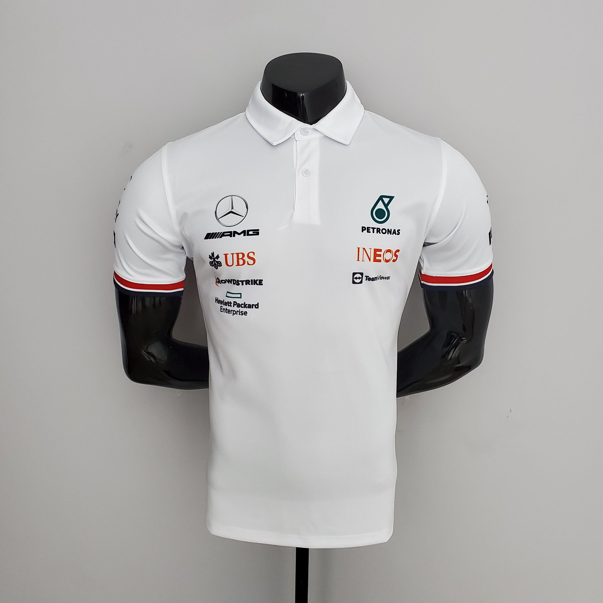 F1 Formula One 2022 Racing Suit Mercedes Polo White