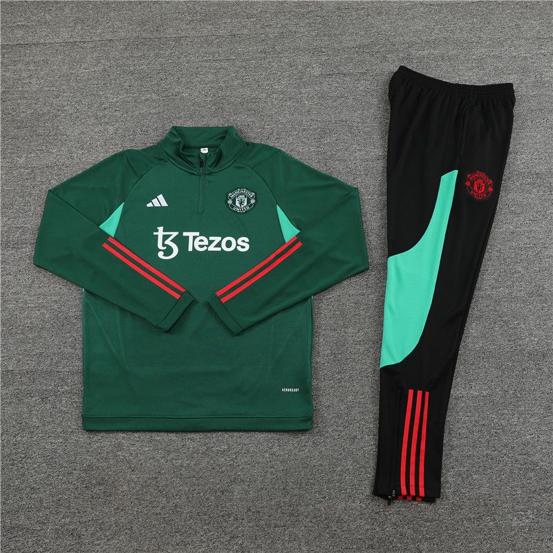 23-24 Manchester united green Sweater tracksuit set