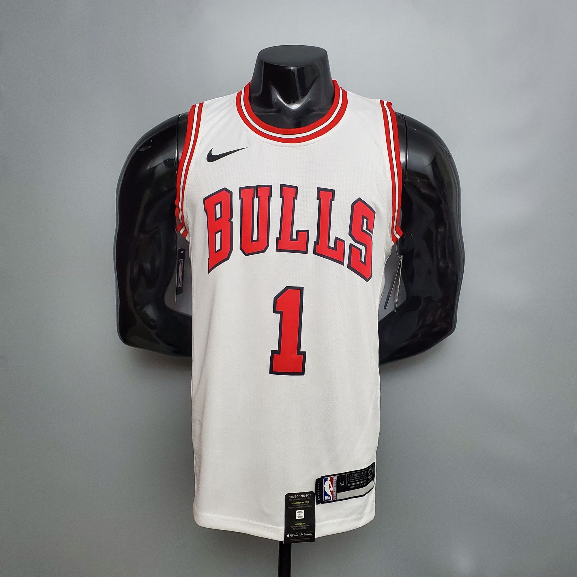 ROSE #1 Chicago Bulls white NBA jersey ROSE #1 Chicago Bulls white NBA jersey