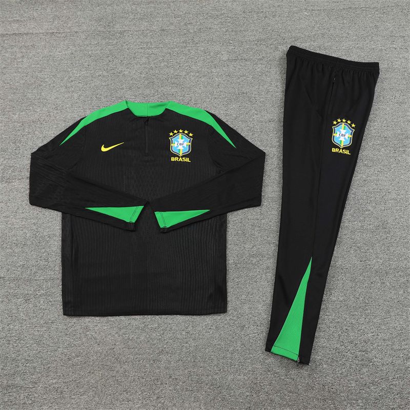 player version 24-25 Brazil black Sweater tracksuit set