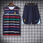 vest 24-25 France blue stripe training vest set