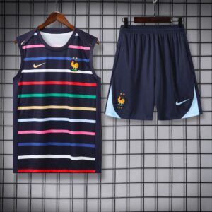 vest 24-25 France blue stripe training vest set