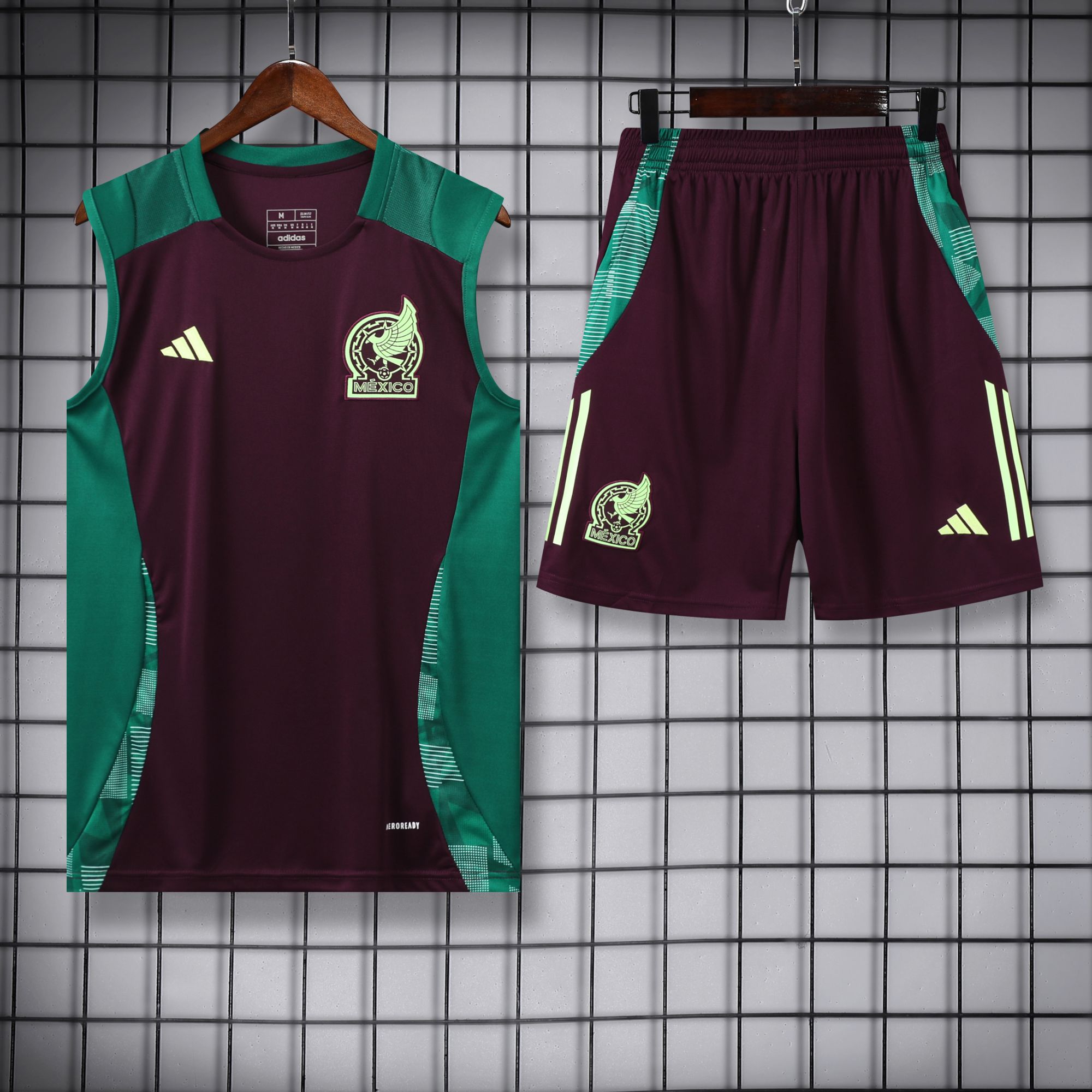 vest 24-25 Mexico wine green training vest set
