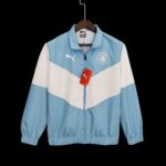 21-22 Manchester City Windbreaker Blue and White