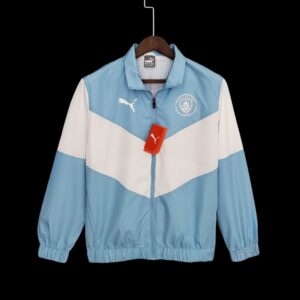 21-22 Manchester City Windbreaker Blue and White