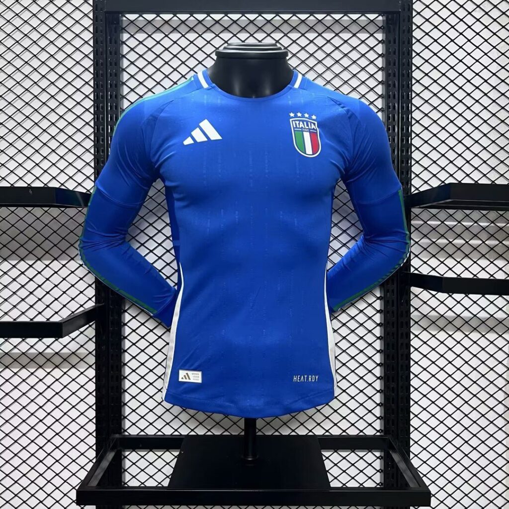 Italy 2024-25 Euro Home Long Sleeves Jersey – Player Version