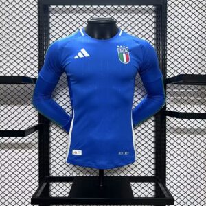 Italy 2024-25 Euro Home Long Sleeves Jersey – Player Version