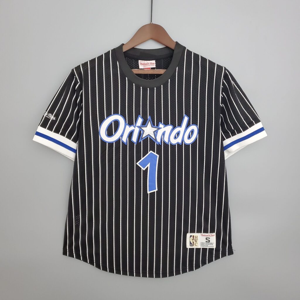 Mitchellness Magic Black No. 1 McGrady Retro Mesh Short Sleeve