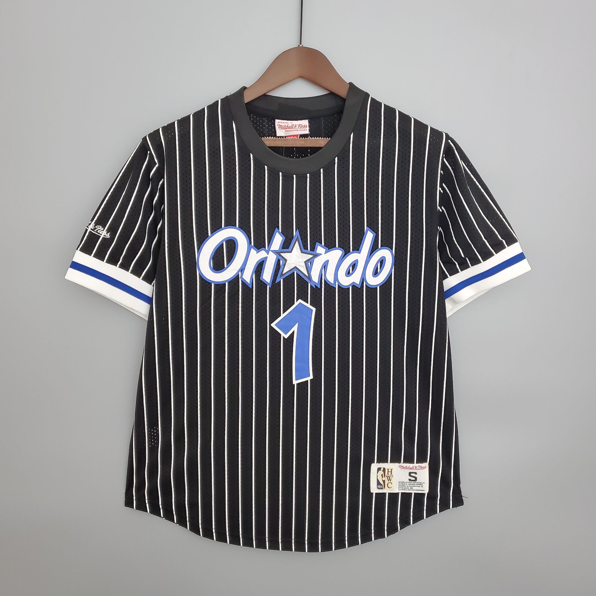 Mitchellness Magic Black No. 1 McGrady Retro Mesh Short Sleeve