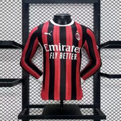 AC Milan 2024-25 Home Long Sleeves Jersey Player Version