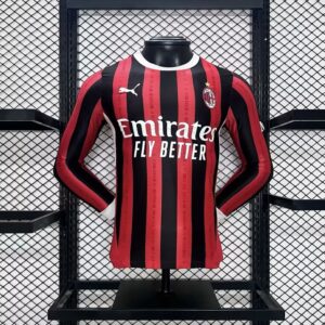 AC Milan 2024-25 Home Long Sleeves Jersey Player Version