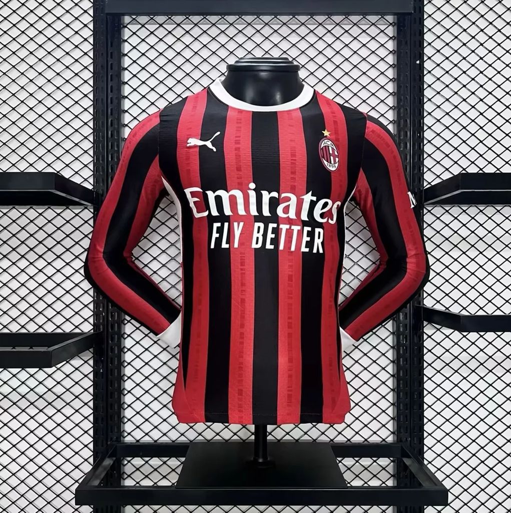AC Milan 2024-25 Home Long Sleeves Jersey Player Version AC Milan 2024-25 Home Long Sleeves Jersey Player Version