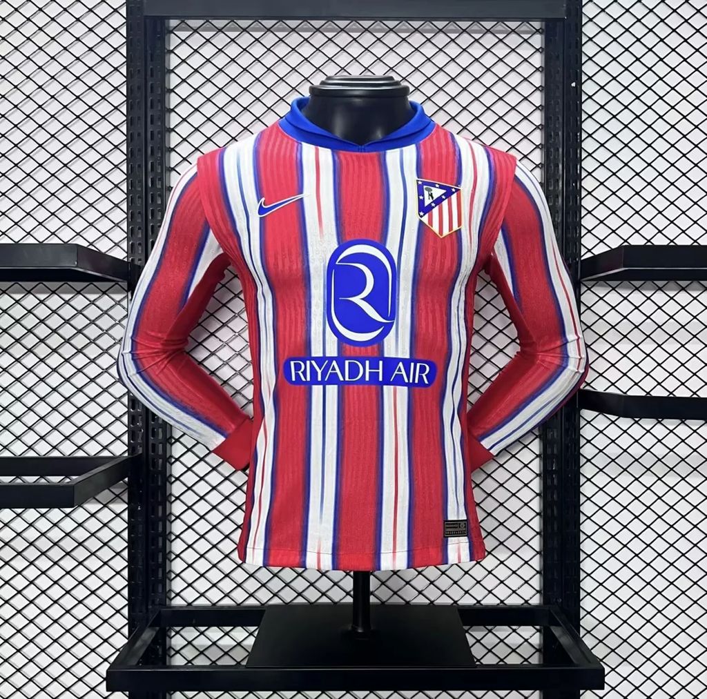 Atletico Madrid 2024-25 Home Long Sleeves Jersey Player Atletico Madrid 2024-25 Home Long Sleeves Jersey Player