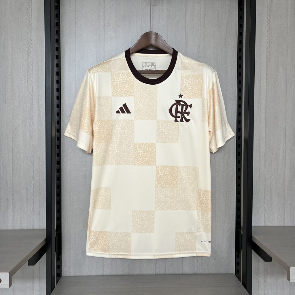 2024-2025 FLAMENGO PRE-MATCH WEAR BEIGE JERSEY