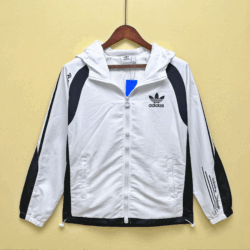 2023-24 TRENCH COAT COM CAPUZ ADIDAS PRETO E BRANCO