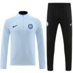 23-24 Inter light blue half zipper sweater tracksuit