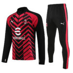 23-24 AC black with red half zipper training tracksuit