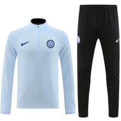 23-24 Inter light blue half zipper sweater tracksuit