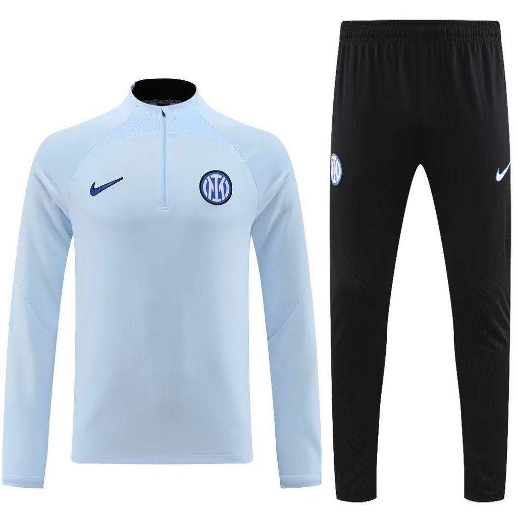 23-24 Inter light blue half zipper sweater tracksuit