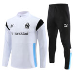 23-24 Marseille white with black and blue half zipper sweater tracksuit