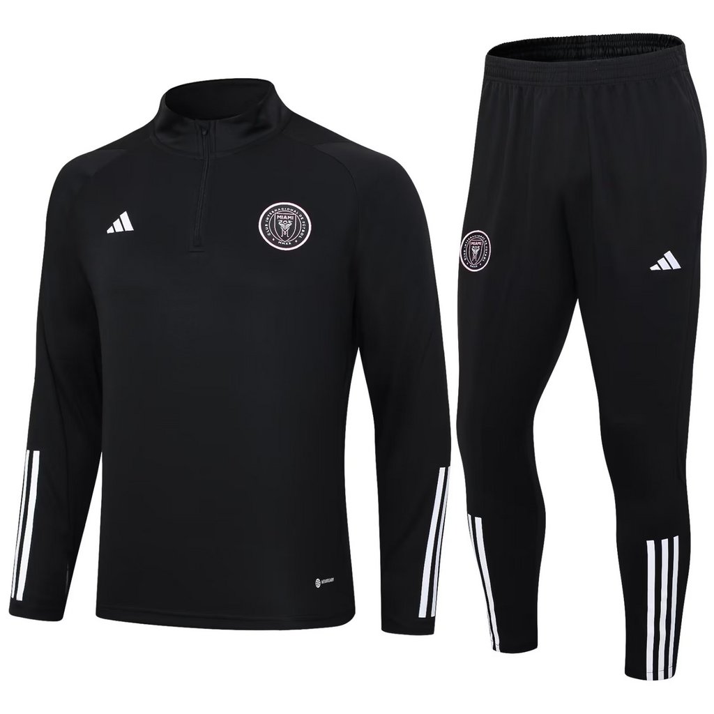 23-24 Miami black half zipper sweater tracksuit
