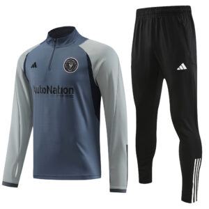23-24 Miami light blue with gray half zipper sweater tracksuit