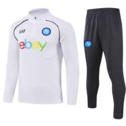 23-24 Napoli white half zipper sweater tracksuit