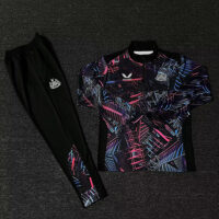 23-24 Newcastle black with pink half zipper training tracksuit