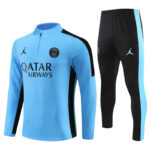 23-24 PS G Jrdan blue with black stripe half zipper sweater tracksuit