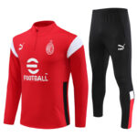 23-24 AC red half zipper sweater tracksuit