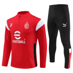 23-24 AC red half zipper sweater tracksuit
