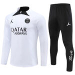 23-24 PS G Jrdan white with black half zipper training tracksuit
