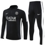 23-24 PS G black with white stripe half zipper sweater tracksuit