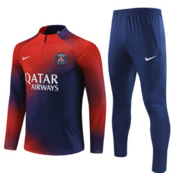 23-24 PS G blue with red half zipper sweater tracksuit
