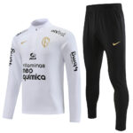 23-24 Palmeiras white with black pants half zipper sweater tracksuit
