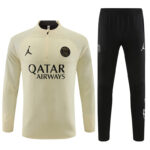 23-24 Player version PS G Jrdan beige half zipper sweater tracksuit