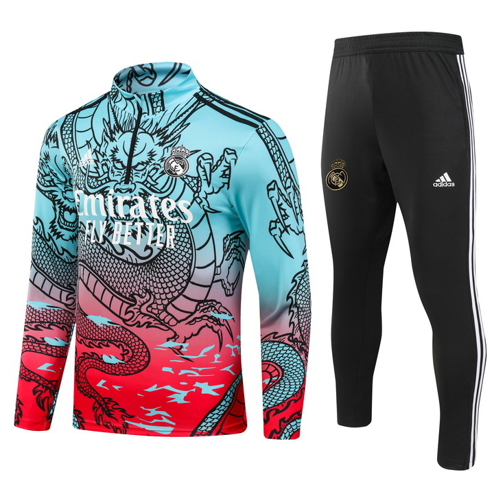23-24 Real Madrid green with red half zipper training tracksuit 23-24 Real Madrid green with red half zipper training tracksuit