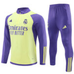 23-24 Real Madrid yellow with purple half zipper sweater tracksuit
