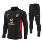 24-25 AC black with red half zipper training tracksuit