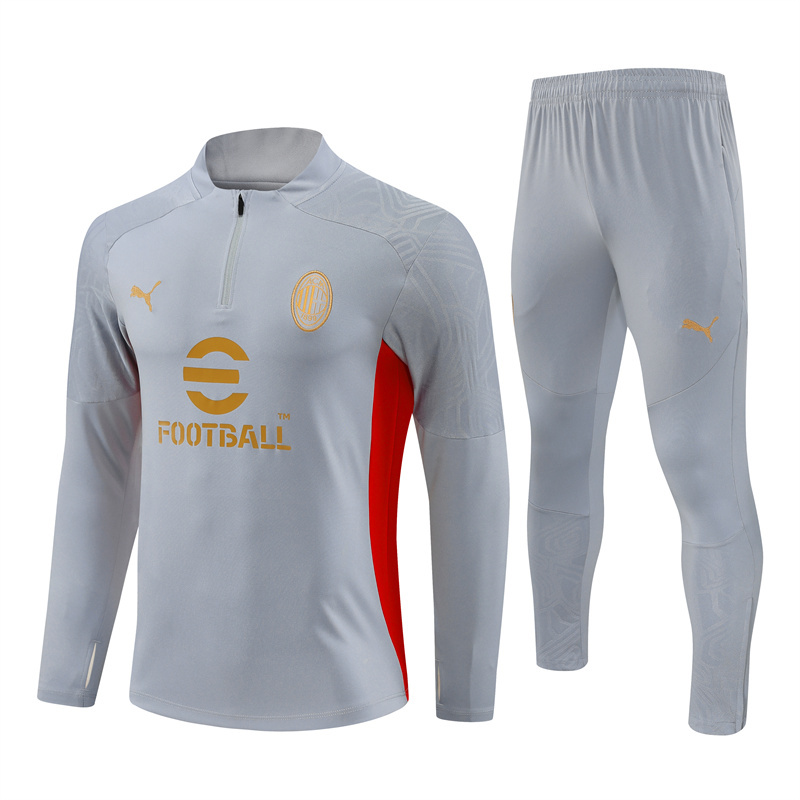 24-25 AC gray with red half zipper training tracksuit 24-25 AC gray with red half zipper training tracksuit