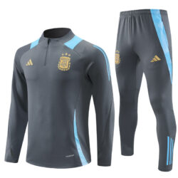 24-25 Argentina dark gray half zipper training tracksuit
