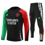 24-25 Arsenal black with red and green arm half zipper training tracksuit