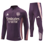 24-25 Arsenal purple with pink stripe half zipper sweater tracksuit