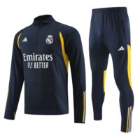 23-24 Real Madrid navy blue with yellow half zipper sweater tracksuit 23-24 Real Madrid navy blue with yellow half zipper sweater tracksuit