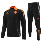 24-25 Colombia black with orange half zipper training tracksuit