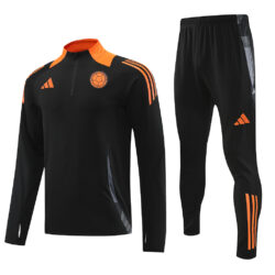 24-25 Colombia black with orange half zipper training tracksuit
