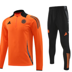 24-25 Colombia orange with black half zipper training tracksuit